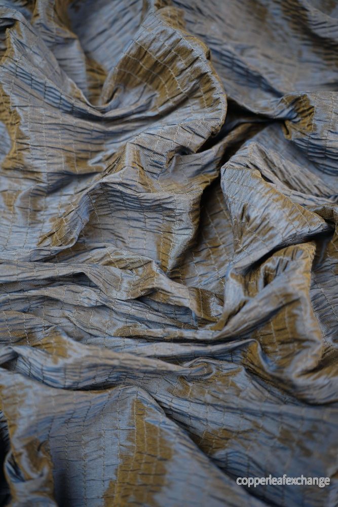 Vintage – Thai silk – Crinkled – Denim/Yellow – VT35