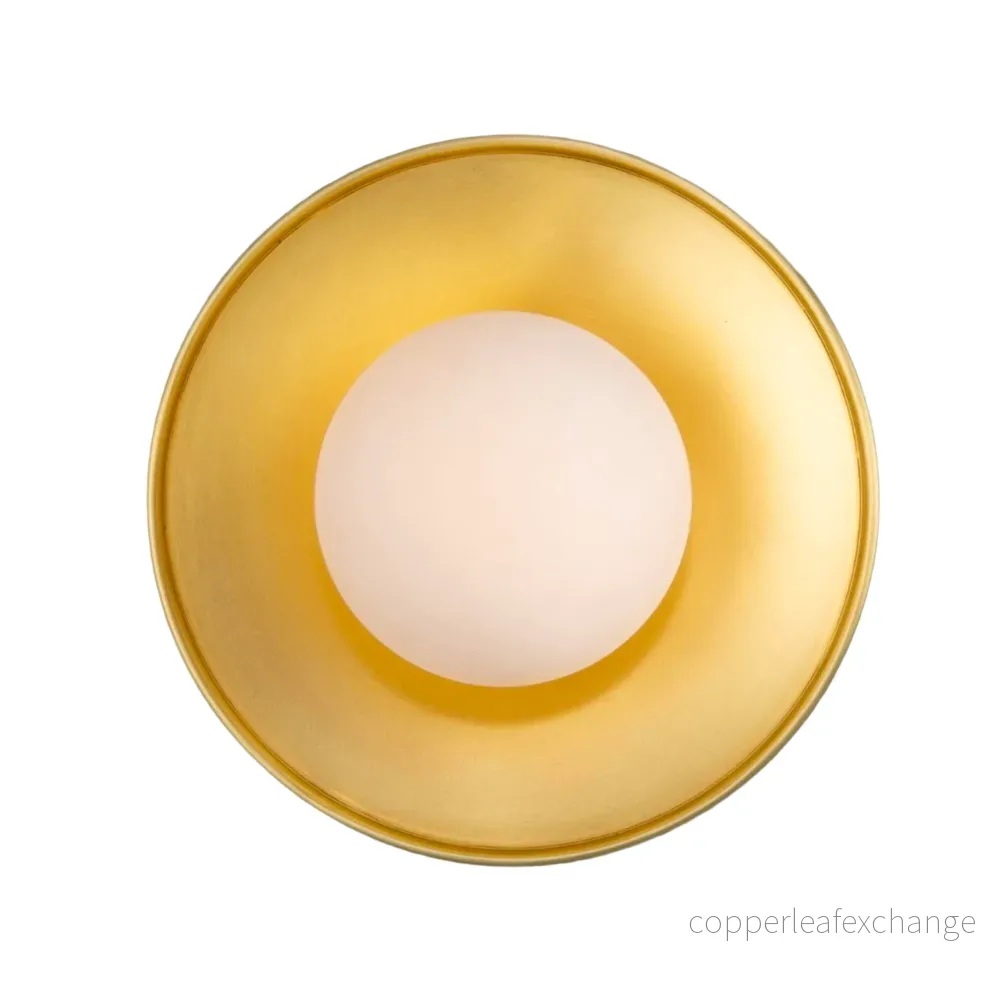 AOSTA - Brass Disc Bathroom Wall Light with Glass Globe 16.2cm IP65 - Bild 2