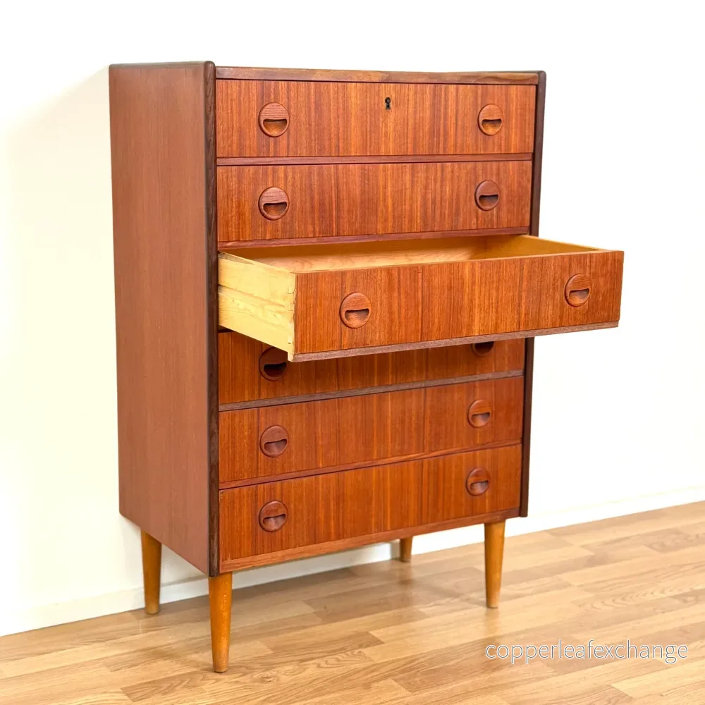 Byrå med 6 lådor i teak av Kai Kristiansen, 1950-60-tal, Danmark - Bild 2