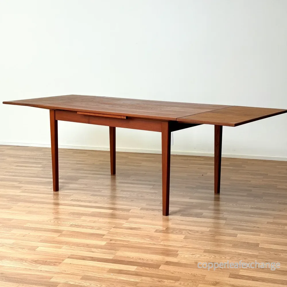 Matbord i teak med 2 förlängningsskivor, 1950-60-tal, Danmark - Bild 2