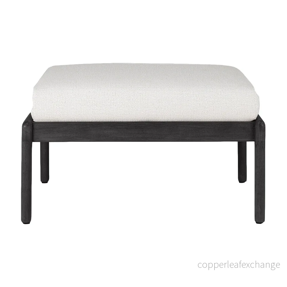 Utemöbel Fotpall Jack, Svart teak / Off White