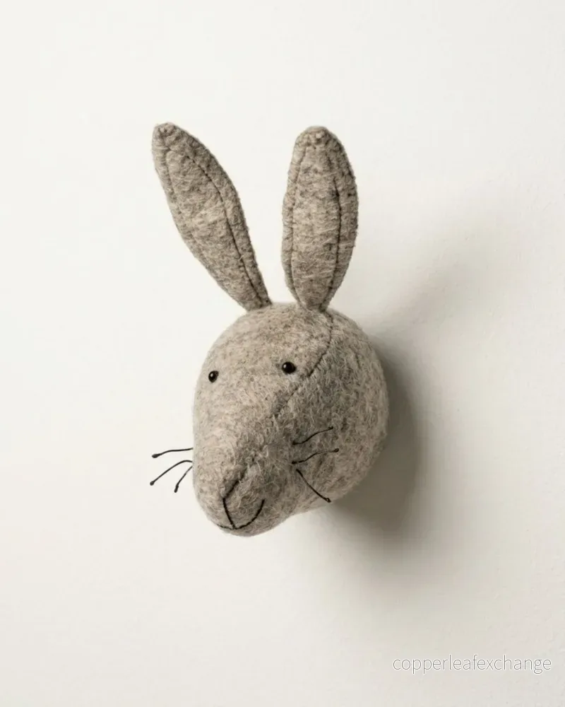 Djurhuvud i ull, hare Djurhuvud i ull, hare