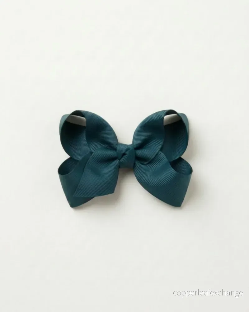 Mellanstor hårrosett, dark blue green Mellanstor hårrosett, dark blue green