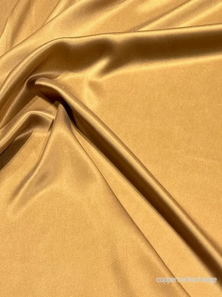 Silk Suede Crepe Satin Dark Gold 110 cm Silk Suede Crepe Satin Dark Gold 110 cm