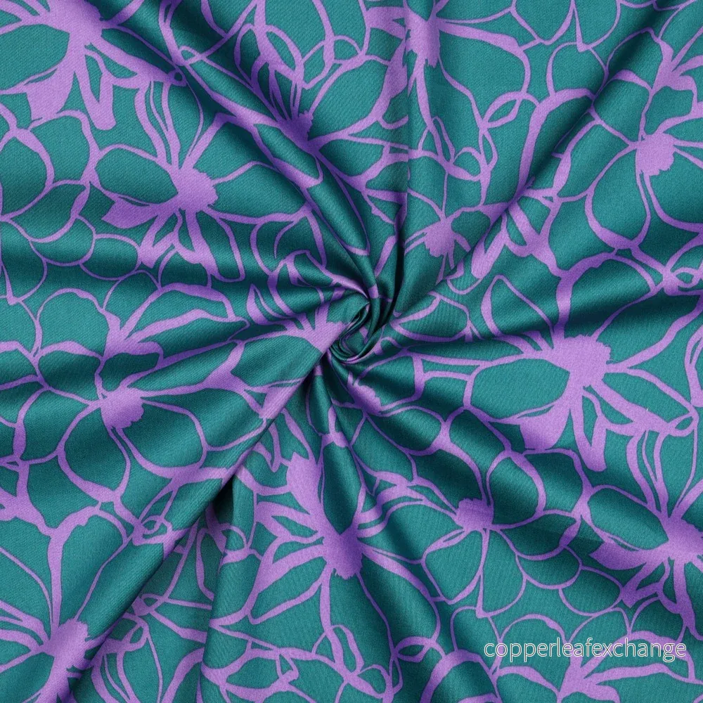 Nerida Hansen - Cotton Satin - Magnolia - Cotton - Petrol - Bild 2