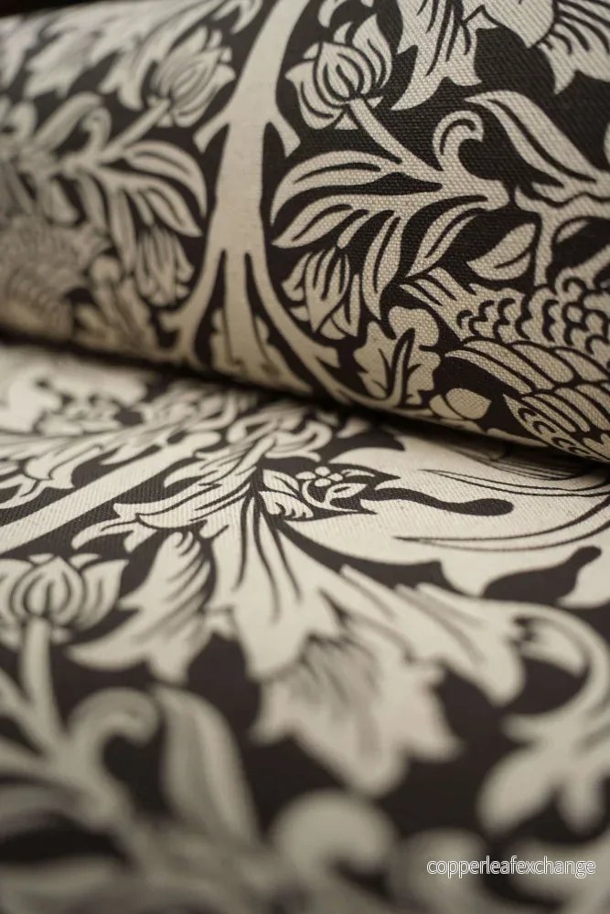 Jugend Patterned Upholstery Fabric, Curtain Fabric – Cotton, Linen – Down The Rabbit Hole