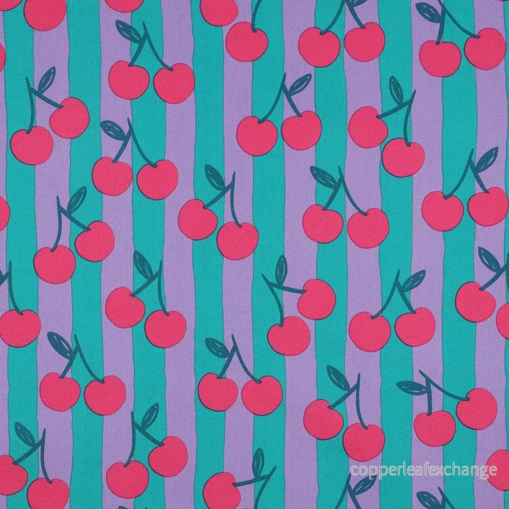 Patterned - Fine poplin - Stripes - Fruit - Petrol - 005 - Bild 2
