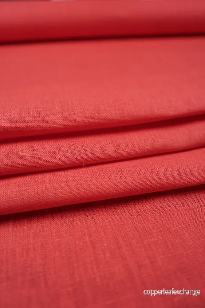 Textured linen fabric - Coral - 590 - Bild 2