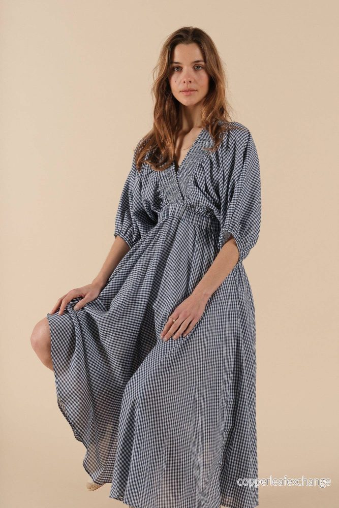 Valeria Klänning Marine Gingham
