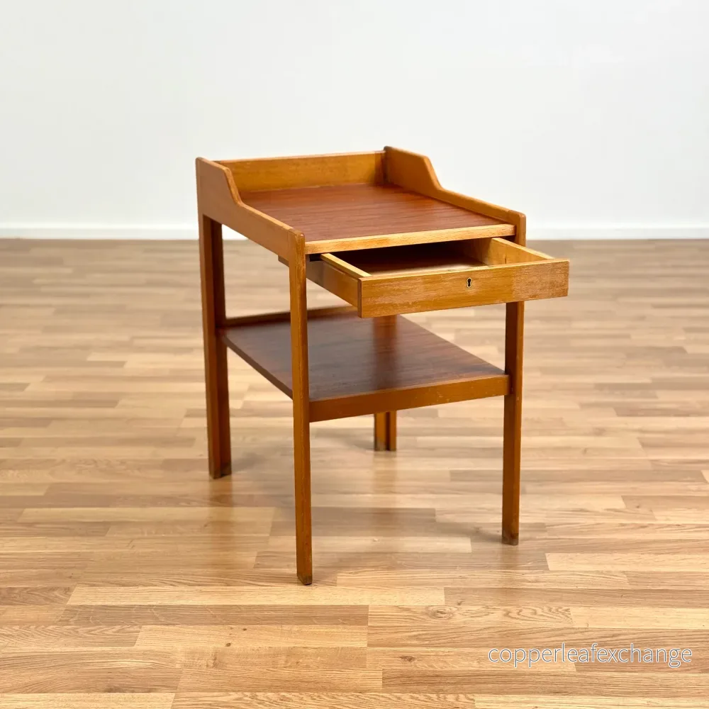 Sängbord i teak och bok av C.A. Acking för Bodafors, 1960-70-tal, Sverige - Bild 2