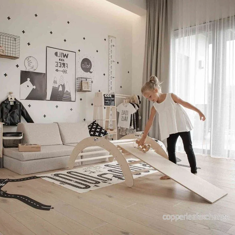 Montessori-klätterbåge med ramp – björk - Bild 2