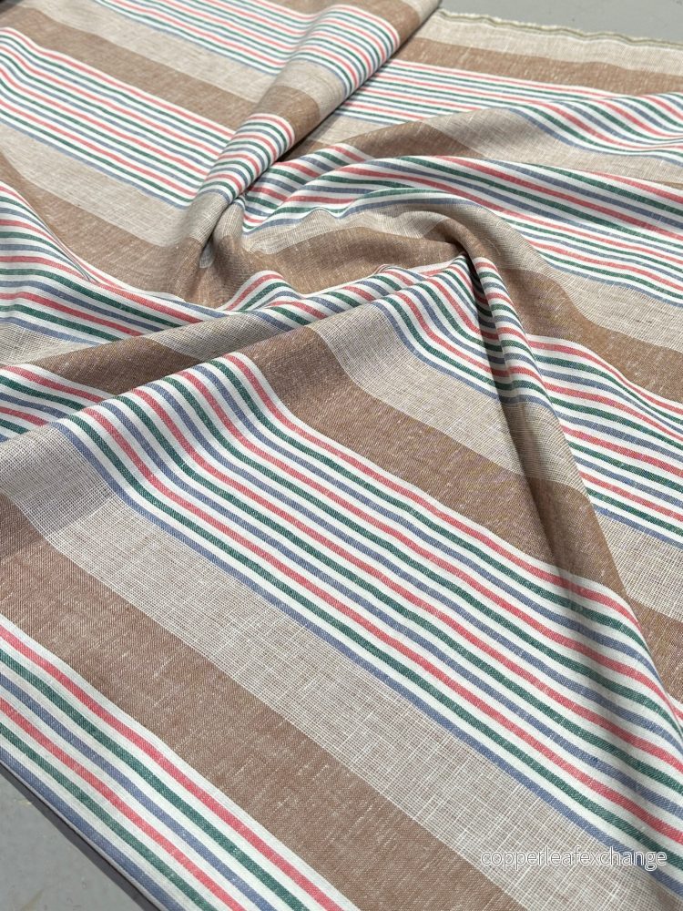 Deadstock – Linen – Viscose – Stripe – Brown – Multicolor – LB11 Deadstock – Linen – Viscose – Stripe – Brown – Multicolor – LB11