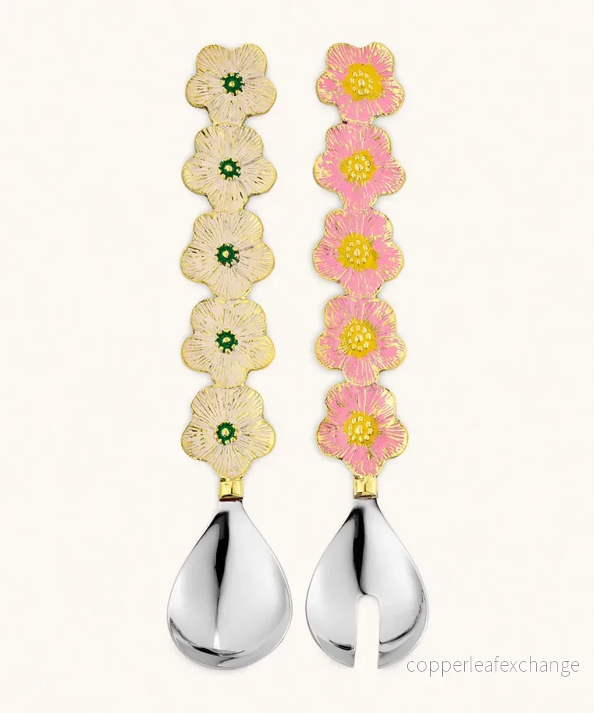 Faye Flower Salad Server Set in Giftbox