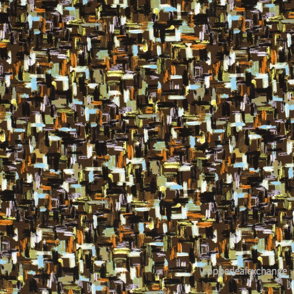 Patterned – Viscose Crêpe – Abstract – Dark Brown – 058