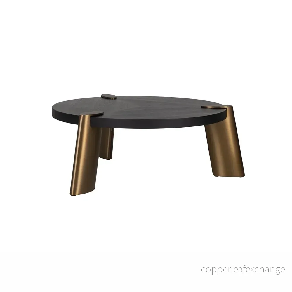 Soffbord Brody 100Ø (Svart/guld)