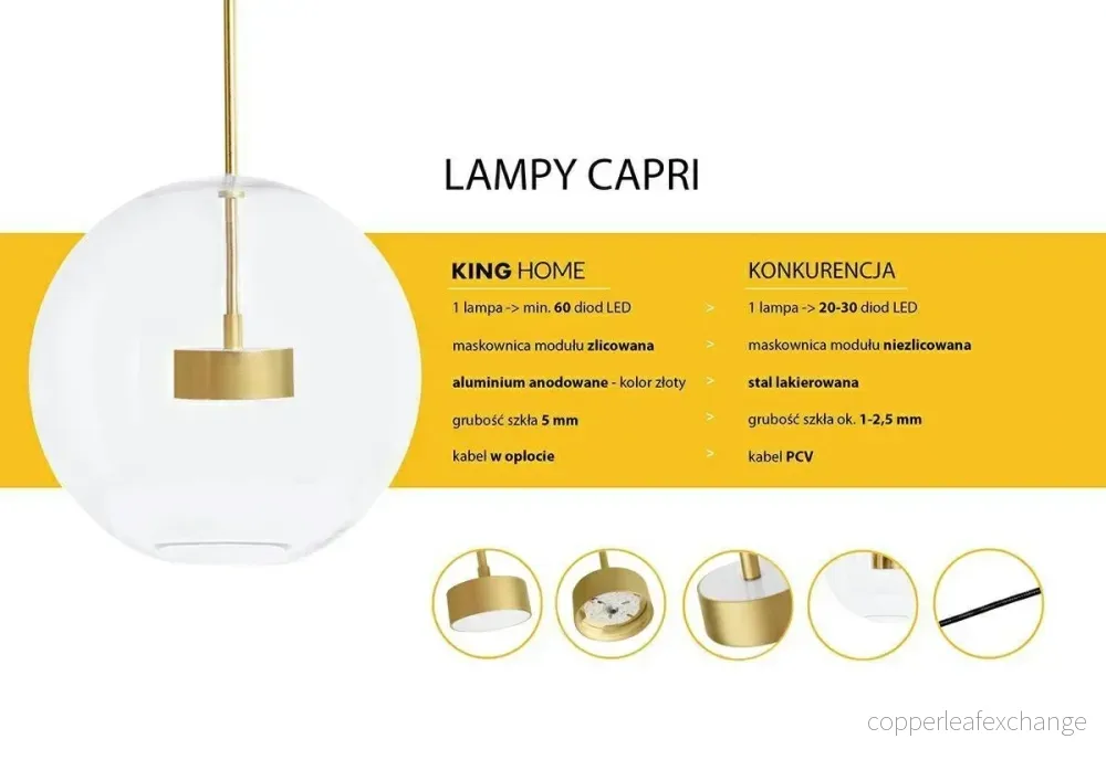 MOOSEE hänglampa CAPRI DISC 3 guld - 180 LED, aluminium, glas - Bild 3