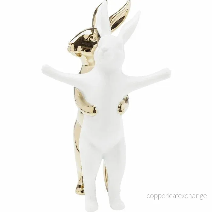 KARE dekorativ figurin HUGGING RABBITS vit och guld KARE dekorativ figurin HUGGING RABBITS vit och guld