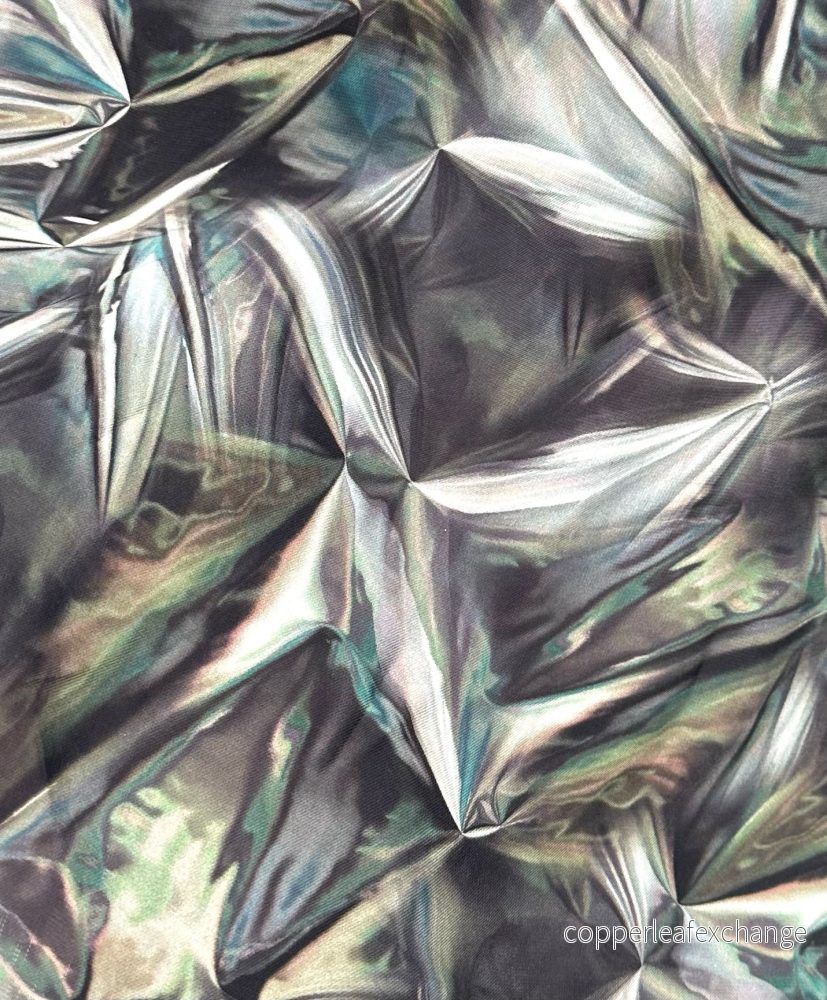 Patterned Viscose Cupro Fashion Fabric Party ”Green Abstraction”