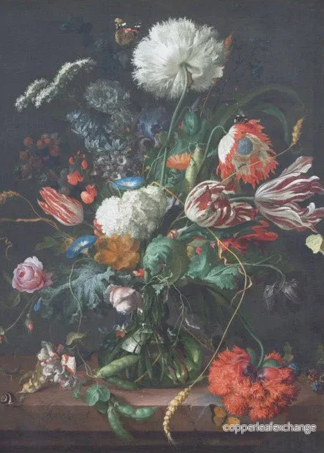 Vintage blommor i kruka - enskilda decoupage konstark - Bild 3