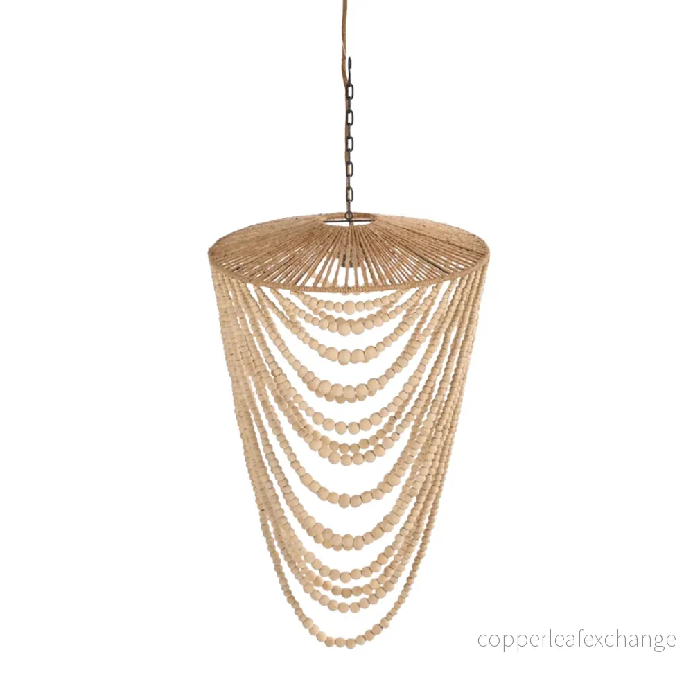 THE WOODEN BEAD CHANDELIER - Natural L - Bild 2
