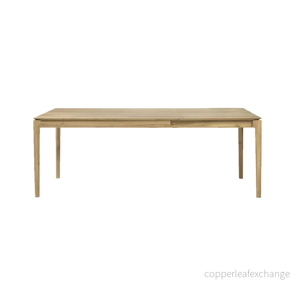 Matbord Bok med iläggsskiva, Massiv Oljad Ek