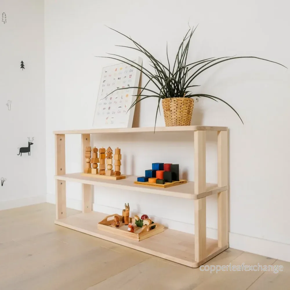 Modulär Montessori-hylla, rak – 3 hyllplan - Bild 3