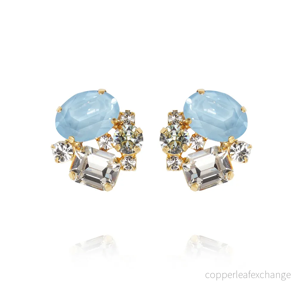 MINI CAROLINA EARRINGS GOLD SKY COMBO