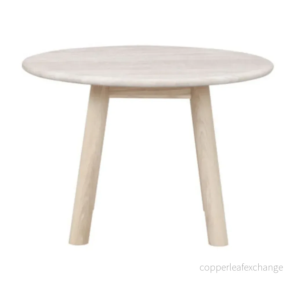 Soffbord Taransay, Beige travertin/vitpigmenterad ek Soffbord Taransay, Beige travertin/vitpigmenterad ek
