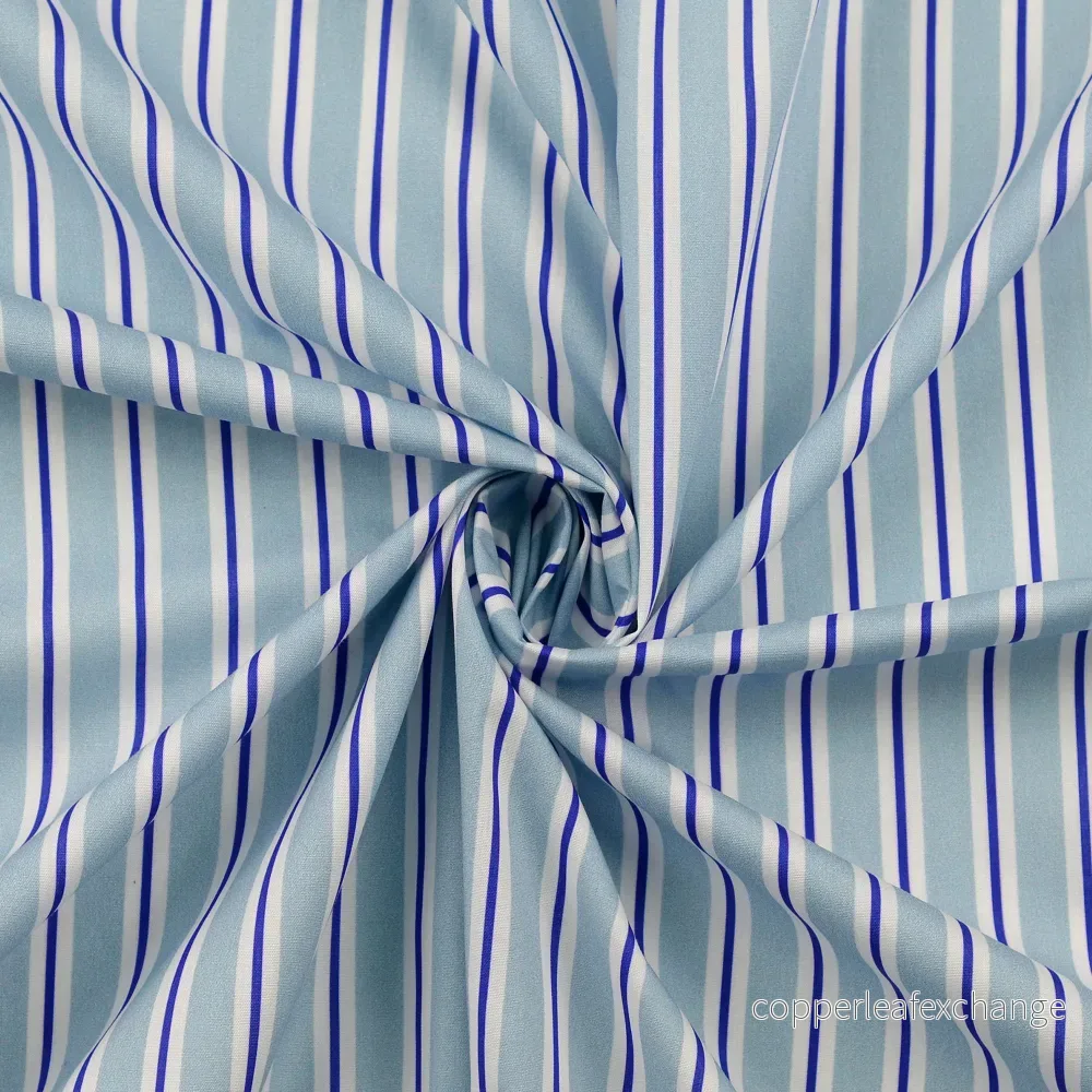 Cotton – Poplin – Striped – Blue – 0007 Cotton – Poplin – Striped – Blue – 0007