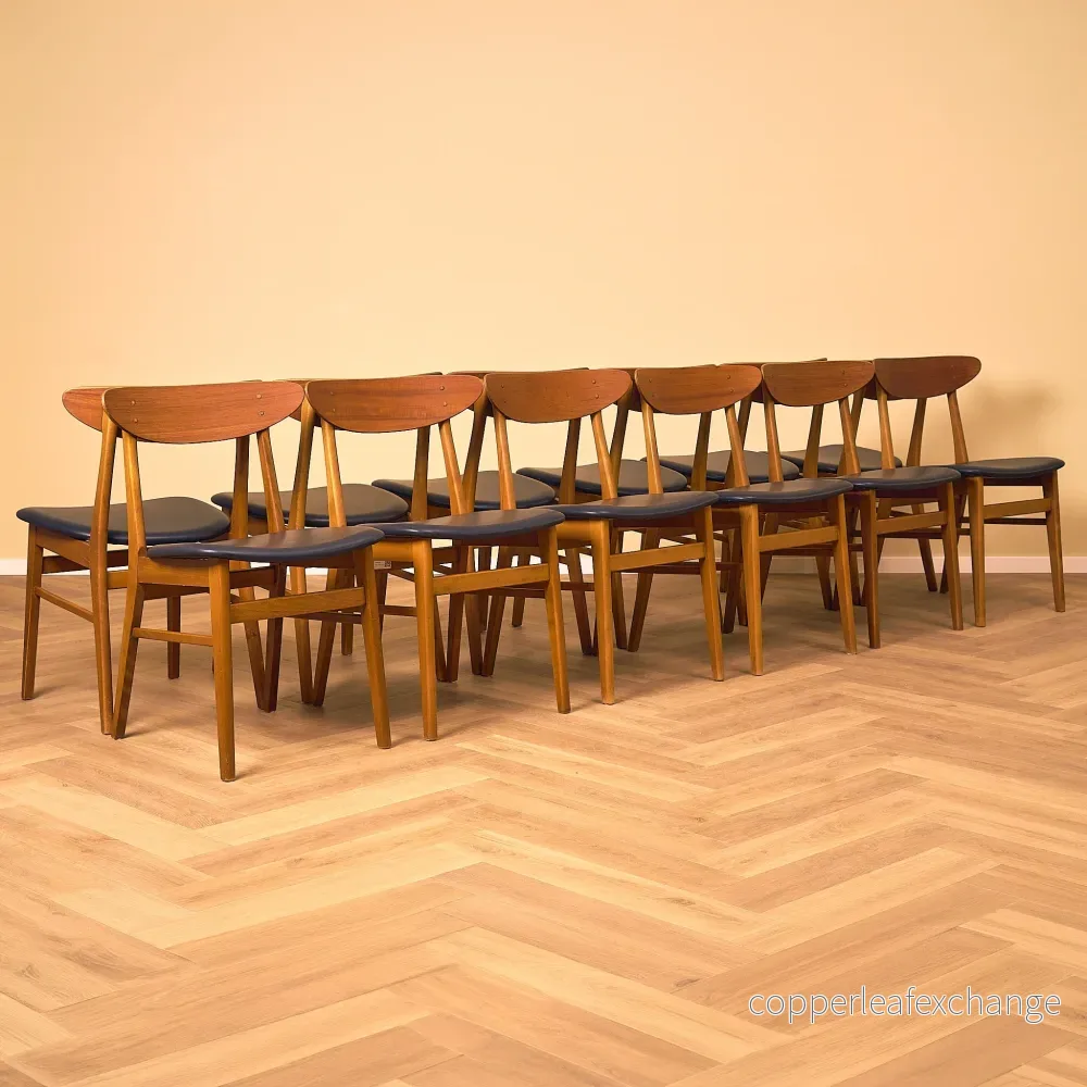 Matstolar i teak & bok från Farstrup, modell 210