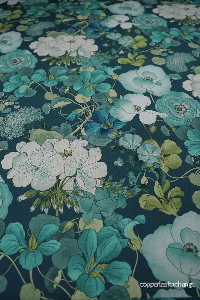 Patterned - Curtain fabric - Linen - Cotton - Flower meadow - Cappucine 003 - Bild 2
