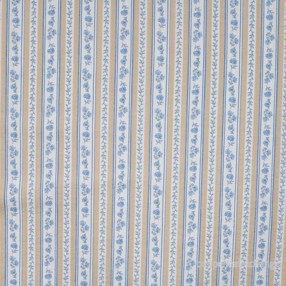 Cotton – Patterned – Stripes – Flowers – Blue, natural – 18.530