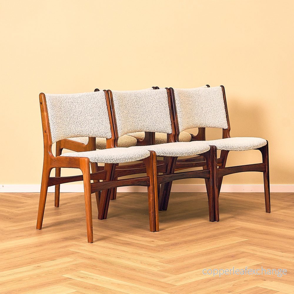 Danish dining chairs in Santos rosewood by Erik Buch for Anderstrup Møbelfabrik, model 89