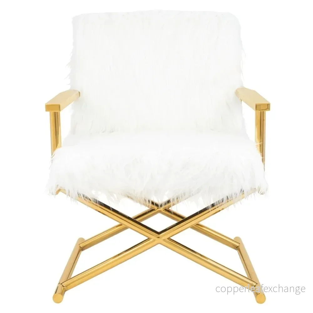 Fåtölj KARE DESIGN - MR. FLUFFY, vit/guld - Bild 2