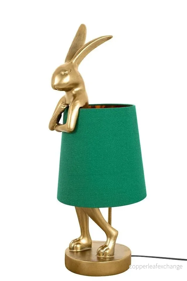 Bordslampa KARE DESIGN – RABBIT, guld/grön, 68 cm Bordslampa KARE DESIGN – RABBIT, guld/grön, 68 cm