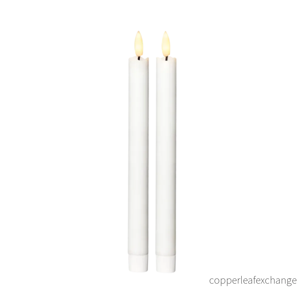 LED Antikljus H25 cm – Vit