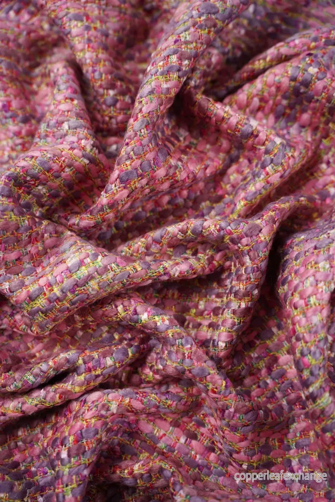 Italian Jacket fabric – ”Chanel-Look” – Viscose, cotton – Purple, Pink – fg.M