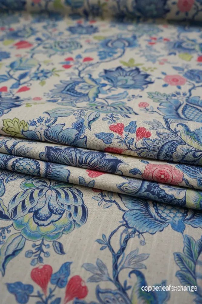 Patterned – Curtain fabric – Cotton – Linen – Flower – Amoli bright 1 Patterned – Curtain fabric – Cotton – Linen – Flower – Amoli bright 1