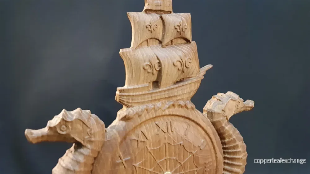3 D relief Högklassigt väggklocka med sjöhäst motiv - Bild 2