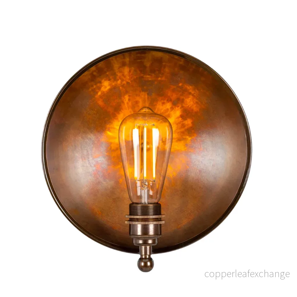 Chulainn Industrial Brass Dish Wall Light 25cm Chulainn Industrial Brass Dish Wall Light 25cm