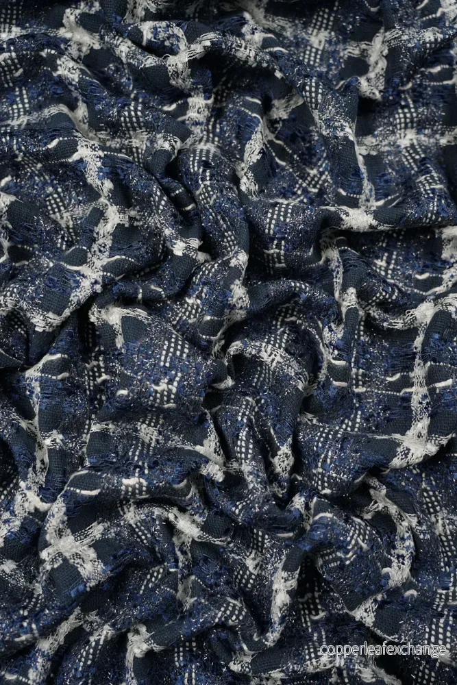 Italian Jacket fabric – ”Chanel-Look” – Cotton, viscose – Blue – fg.2
