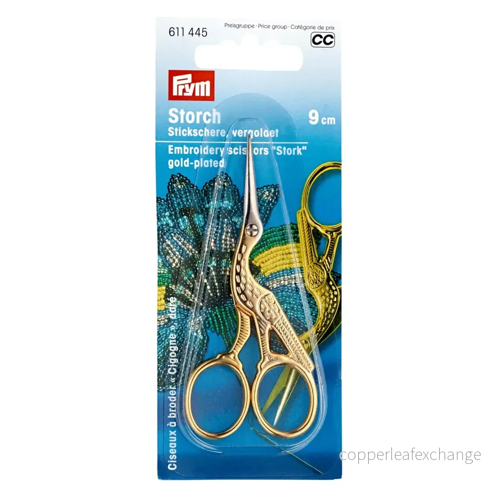 Prym – Embroidery scissors – Stork – Gold plated