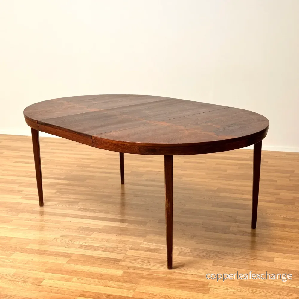 Rund matbord i Santos rosenträ med 1 iläggsskiva, 1950-60-tal, Danmark - Bild 2