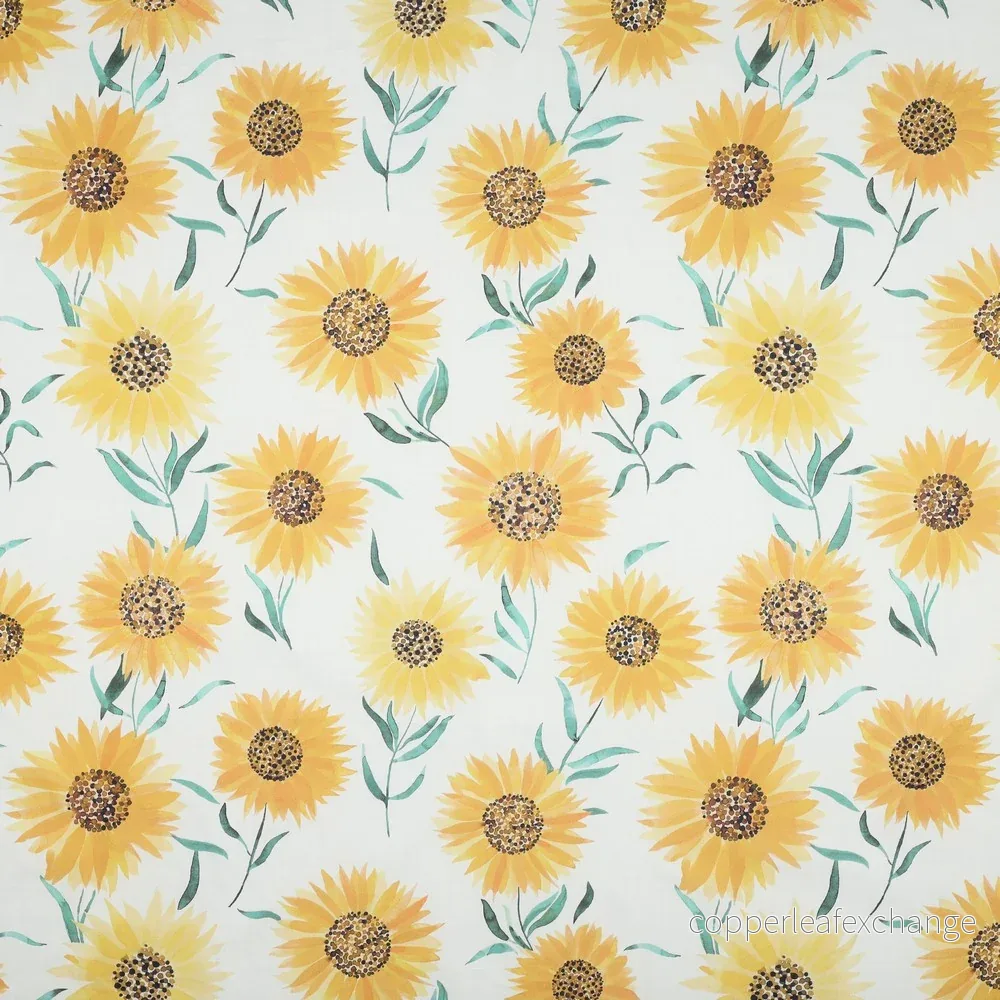 Patterned – Cotton – Fine poplin – Digital print – Sunflower – White – 002 Patterned – Cotton – Fine poplin – Digital print – Sunflower – White – 002
