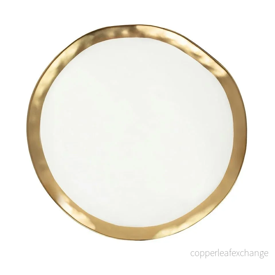 Tallrik KARE DESIGN - BELL, 31 cm, vit/guld