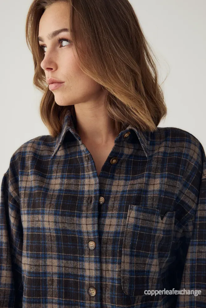 Marlon Shirt Brown Blue Check - Bild 2