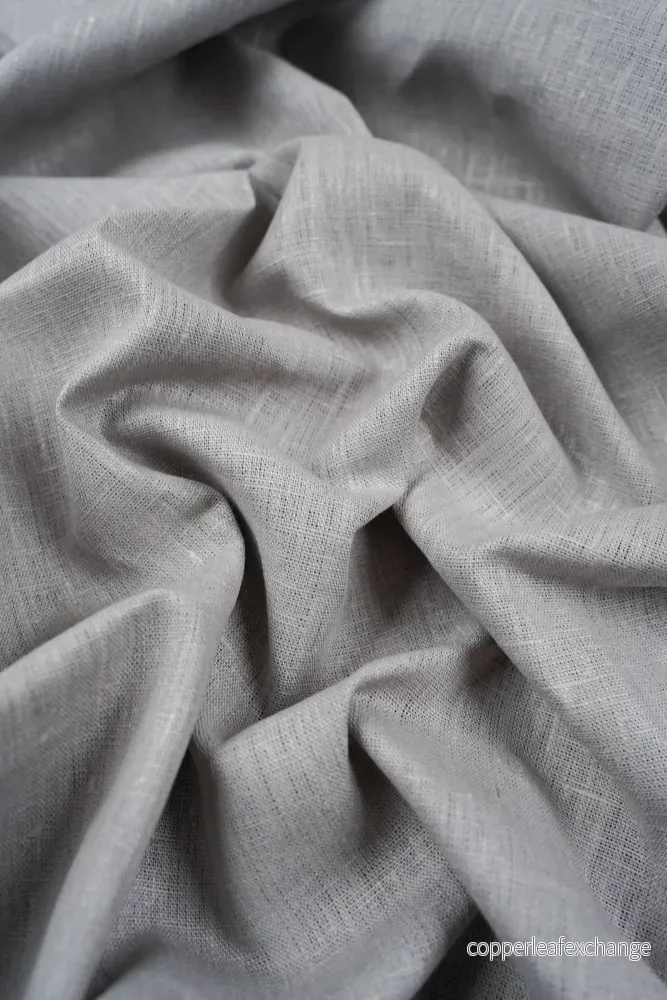 Textured linen fabric - Gray (red tone) - 0743