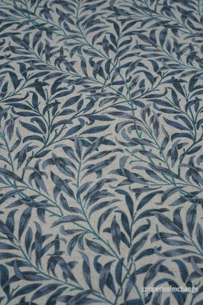 Jugend Patterned Furniture Fabric, Curtain Fabric – Cotton, Linen – Blue