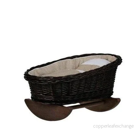 Mimi gungande dockvagga i rotting – mörk/beige - Bild 3