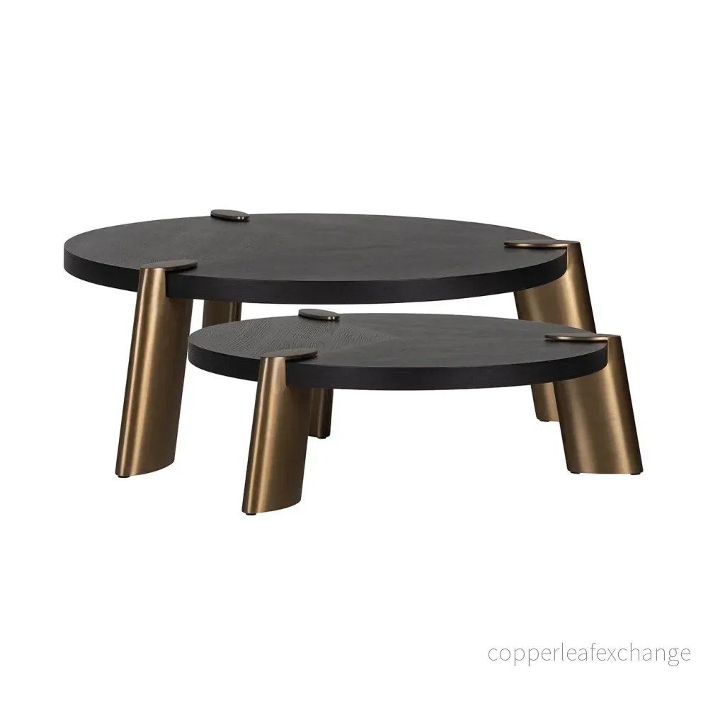 Soffbord Brody set om 2 (Svart/guld) Soffbord Brody set om 2 (Svart/guld)
